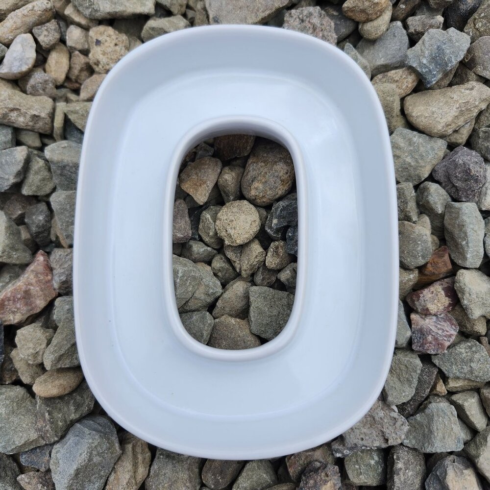 Ivy Lane Design White Ceramic Number 0 or Letter O 6" Candy Nut Dish Display